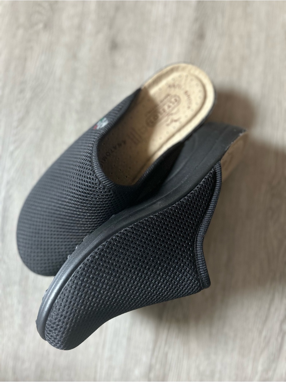 Fly Flot Clogs Mules Slip On Black Mesh Upper Women's Size: 38/US Size 7.5